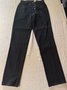 Vintage Rockies Jeanswear Black High Waist Western Jeans | Lace-Up Fly